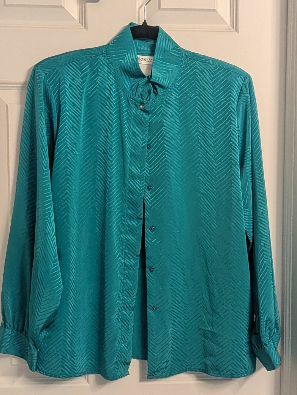 Vintage 80s/90sTeal Button-Up Blouse